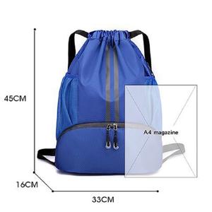 Cross-border New <b>Drawstring</b> <b>Backpack</b> Casual Travel Bundle Pocket Large Capacity Folding Solid Color Sports Basketball Polyester - Product Image 2