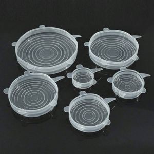 Ensemble de 6 couvercles en silicone pour tasses et récipients alimentaires, couvercles ronds flexibles, réutilisables, écologiques, sans BPA, ajustement extensible - Product Image 2