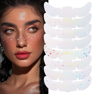 Tatuaggio temporaneo lentiggini impermeabili per il trucco viso scintillante Glitter lentiggini tatuaggio viso per adolescenti e giovani donne - Product Image 1