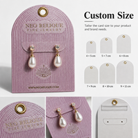 Carte de présentation personnalisée pour boucles d'oreilles et colliers avec logo doré, crochet de suspension arrière, en carton blanc, pour emballage de bijoux et présentation en magasin