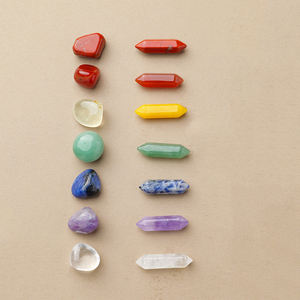 Set Combinato di Sette Colonne Esagonali di Pietre Energetiche Chakra, <span class=keywords><strong>Obelisco</strong></span> Energetico in Cristallo di Quarzo, Esemplare Minerale Reiki, Confezione Regalo per la Guarigione - Product Image 4