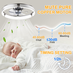 Hiện đại thời trang LED ánh sáng Quạt 6-tốc độ điều chỉnh tốc độ gió điều khiển độ sáng ứng dụng từ xa điều khiển cho phòng ngủ Acrylic đèn - Product Image 5