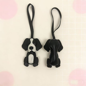 Llavero de Cuero Genuino con Forma de Perro <span class=keywords><strong>Beagle</strong></span>, Adorno para Bolso Cosido a Mano con Correa de Cuero, Regalo para Amantes de Mascotas - Product Image 5