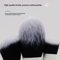 Ensemble professionnel de 8 pinceaux de maquillage en fibres haute densité, noir et beige au choix, pour poudre, contour du nez et maquillage du visage, marque privée