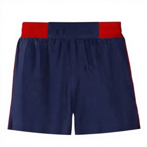 Calzoncillos Boxer Azul Marino para Hombre con Rayas Laterales Rojas, Cintura Elástica, Secado Rápido, Ropa Casual, Shorts de Entrenamiento de Boxeo, Transferencia Térmica - Product Image 1