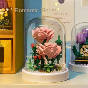Jouets de construction de fleurs <span class=keywords><strong>en</strong></span> plastique, décorations de pots de fleurs élégantes, adaptés aux filles, entièrement assemblés. - Product Image 5