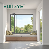 Fenêtre à battant en aluminium à rupture de pont thermique SUNGYE, insonorisée, isolée, double vitrage Low-E, design moderne pour la maison