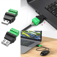 4 pines USB 2,0 tipo macho hembra Terminal de giro USB Terminal de giro evitar enchufes de soldadura enchufe USB cabeza macho conector de cabeza hembra