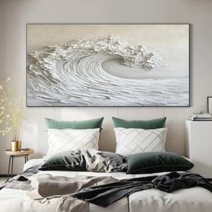 Obra de Arte Abstracta de Olas del Mar para Decoración de Paredes Contemporáneas, Pintura al Óleo sobre Lienzo, Pintura Mural Moderna Original Hecha a Mano - Product Image 5