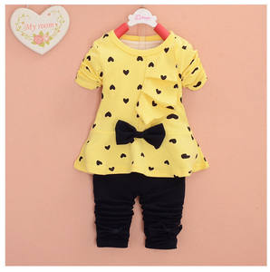 Girls' Clothing Sets Fall Spring Two Piece Outfits Dress + Pants Cute Baby Girl Clothes Dot Printing Kids Casual Wear - Product Image 3