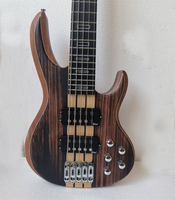 Guitare Basse Électrique 5 Cordes, Basse Électrique à Manche Traversant de Haute Qualité, Micro Actif