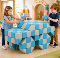 Ensemble de blocs de construction magnétiques en tissu pour voiture, pour jeu intérieur/extérieur, usage public et domestique, parc d'attractions, jardin, 186 pièces