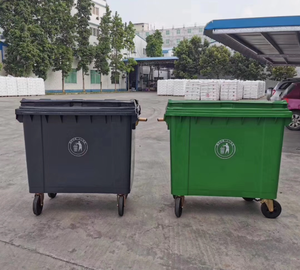 660L/1100L عجلات متنقلة في الهواء الطلق سلة مهملات عامة صندوق قمامة اسطوانة مزدوجة سلة مهملات وإعادة تدوير - Product Image 5