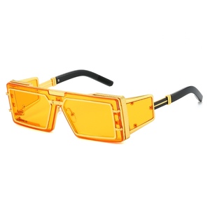 แว่นกันแดดผู้ชายทรงทันสมัย UV400 ดีไซน์สไตล์ยุโรปอเมริกันแนวสตีมพังก์ ทรงเรโทร ขอบเต็ม ใส่สบาย - Product Image 4