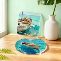 Sous-verres carrés vierges en acrylique pour sublimation, anti-rayures, design créatif, impression par transfert thermique, cadeaux simples et tendance