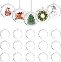7CM décorations suspendues de noël décor à la maison intérieur en plastique transparent ornements de boule remplissables pour artisanat boules d'ornements de noël