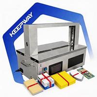Machine de cerclage automatique de table compacte pour ruban adhésif, film plastique OPP, étiquettes, cartes et vêtements