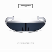 Lunettes de soleil Y2K enveloppantes unisexe, effet laser robot spatial éblouissant, verres Mercury conjoints, photochromiques, monture intégrale, pour sports de plein air