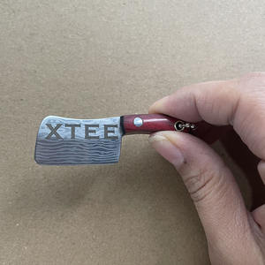 Mini <span class=keywords><strong>Cuchillo</strong></span> de Chef de Cocina con Logo Personalizado Llavero de Bolsillo con Funda de Cuero PU - Product Image 2