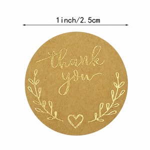 Custom Gold Foil Thank You <b>Stickers</b> 2.5cm Round <b>Logo</b> Labels for Jewelry Gift Packaging and Sealing gift store - Product Image 2