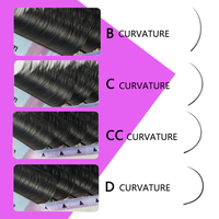 Plateau de mélange de marque privée Extensions de cils en soie 3D B C Cc D Cd L Curl Fournisseurs d'extensions de cils