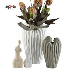 Nordique minimaliste Maillard Vase en céramique décor à la maison ornement de mariage Antique Design Floral Morandi porcelaine Floral <span class=keywords><strong>Ware</strong></span> - Product Image 5