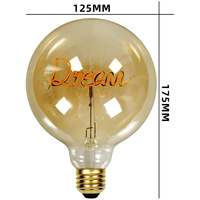 Dream Word LED Edison Bulb G125 Design Soft Flexible 4W Filament 2200K CCT 220V/120V/24V/12V pour résidentiel E27 Letter Led Bulb