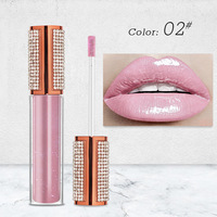 Nouveautés – Gloss à lèvres nude transparent hydratant, brillant et scintillant, tube diamant, personnalisable avec logo, marque privée, sans cruauté animale