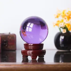 HDW Cheap wholesale k9 purple Crystal Ball diy custom Crystal colored decorative sphere Ball For party decoration