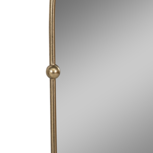 Specchio da parete ad arco con cornice in ferro e pomelli per decorare camera da letto, bagno e vanità - Product Image 4