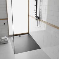 Base de douche SMC en pierre, style populaire, 120x90, gris, rectangulaire, avec couvercle, pour salle de bain, installation facile, projet de rénovation RAISON