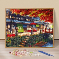 Peinture à l'huile numérique DIY, personnalisable, de haute qualité, art de décompression pour salon, personnages de dessins animés, paysage