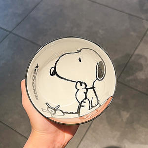 New Cute <strong>Snoopy</strong> 4-piece Ceramic Tableware Set Reusable Student Rice Bowls and Children's Lunch Boxes Children's <strong>Gifts</strong> - Product Image 5