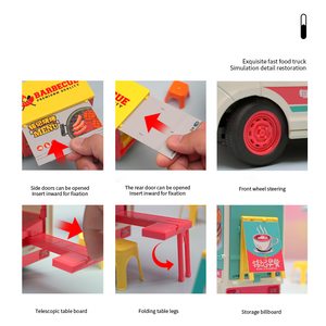 Modèle de camion de restauration en alliage Wuling sous licence officielle, échelle 1:18, jouet moulé sous pression à rétrofriction pour enfants de 5 à 13 ans et plus, cadeau de Noël unisexe - Product Image 6