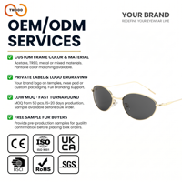 TWOOO T1572 Lunettes de soleil ovales en métal pour femmes, logo personnalisé OEM ODM, UV400 anti-reflets, rétro élégantes, vente en gros directe d'usine