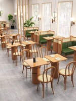 Ensemble de meubles de restaurant modernes et personnalisés en bois massif, avec banquette et canapé, pour hôtels et restauration commerciale