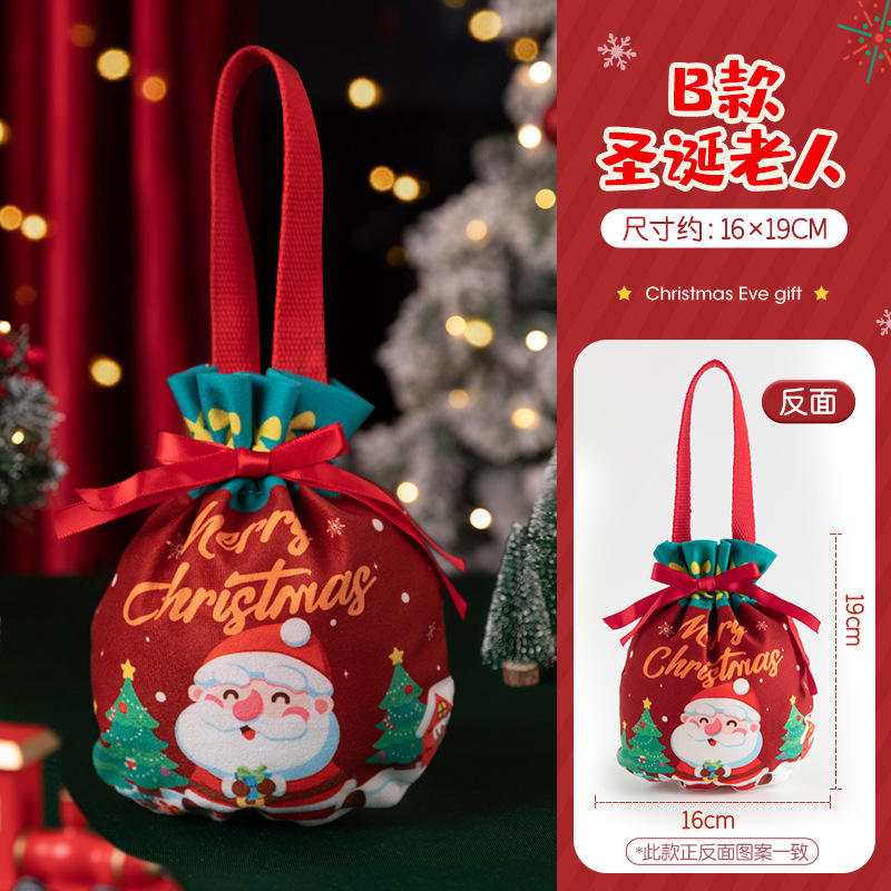 Velvet gift bag-santa claus