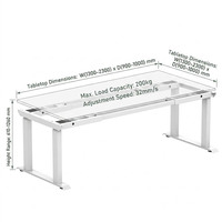Meubles de bureau ergonomiques, bureau intelligent à hauteur réglable électriquement, avec 4 pieds, 4 moteurs, cadre de bureau debout