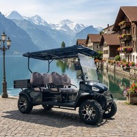 Voiturette de golf électrique 4 places avec coffre arrière, moteur AC 3500W, batterie lithium 60V, tout-terrain, rehaussée, 35 km/h, autonomie 90 km, pente 20-25 degrés