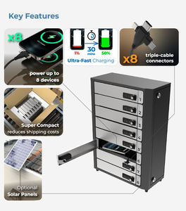 Casier de recharge mobile TIA à <span class=keywords><strong>8</strong></span> baies avec serrure de porte intelligente sans clé et kit d'énergie solaire en option pour usage collectif, design élégant et écologique - Product Image 6