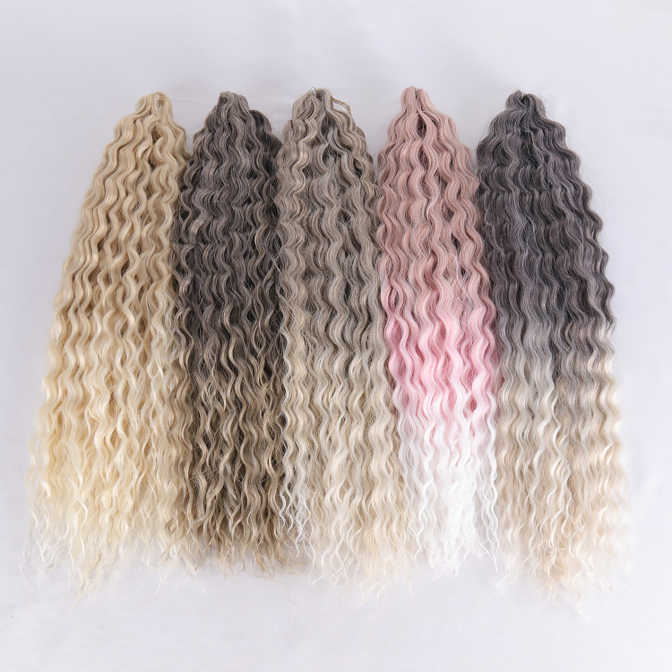 Ariel Curl Hair Twist Crochet Hair Synthetic Ombre Blonde Pink 60cm 75cm Deep Wave Russia Hair Extension