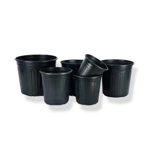 Cheap price 1 2 3 4 5 Nursery gallon pot wholesale Round black HDPE blow molded plastic nursery pot for nursery plants