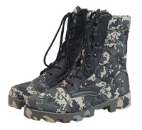 Bottes tactiques montantes numériques noires camouflage en toile et maille, semelle en caoutchouc, vente directe usine pour l'entraînement tactique et la guerre terrestre