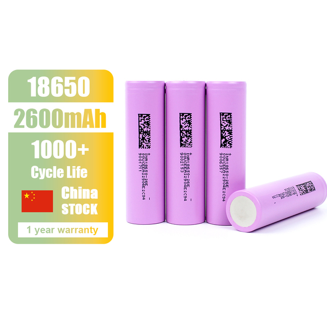 HAKADI 18650 3.6V 2600mah Lithium-ion Rechargeable Batteries 3-5C High Rate Discharge for E-bike Solar System