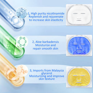 Maschera facciale al collagene blu idratante quotidiana della Corea maschera per il viso infusa vitamina C che blocca l'umidità e ripara la pelle secca - Product Image 4