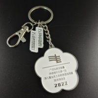 Porte-clés personnalisé double face en émail souple nickelé, badge de sensibilisation à la sécurité, porte-clés métallique, vente en gros
