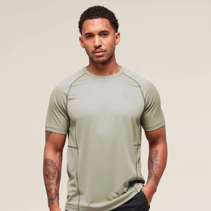 T-Shirt OEM Homme Sport Séchage Rapide Manches Raglan Coupe Ajustée Broderie Logo Tenue de Sport - Product Image 2