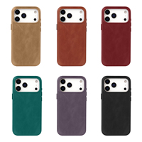 Étui de téléphone magnétique en cuir véritable de qualité supérieure, minimaliste et élégant pour iPhone 17 Pro Max, pour SAMSUNG S25 Ultra