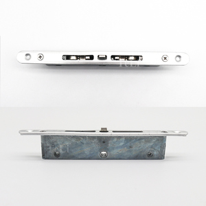 مجموعة مقابض أبواب منزلقة من الفناء من سبيكة الزنك بيضاء أحادية الجانب مع هيكل بقفل حديدي - Product Image 2