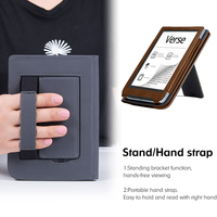 Casing E-Reader Eco Friendly PU PocketBook Verse dengan Tali Pegangan dan Stand, Logo Custom, Pabrik OEM, Grosir